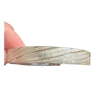 Vintage Monet Textured Silver Tone Bangle Bracelet